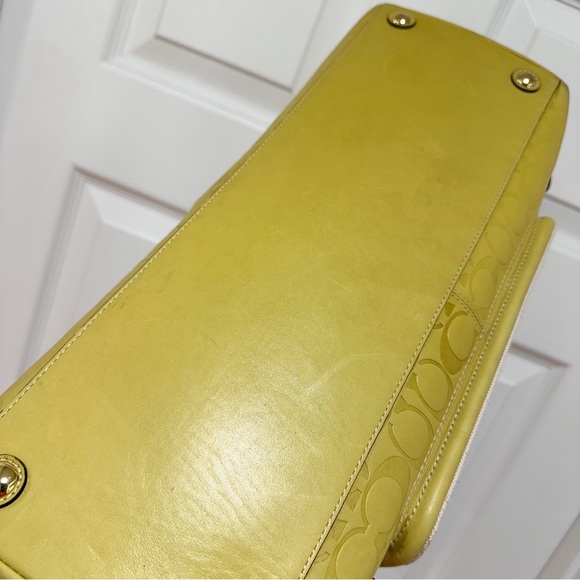 Coach Hamptons Miranda Vintage Canvas Leather Embossed Large Carryall Satchel - Picture 6 of 11